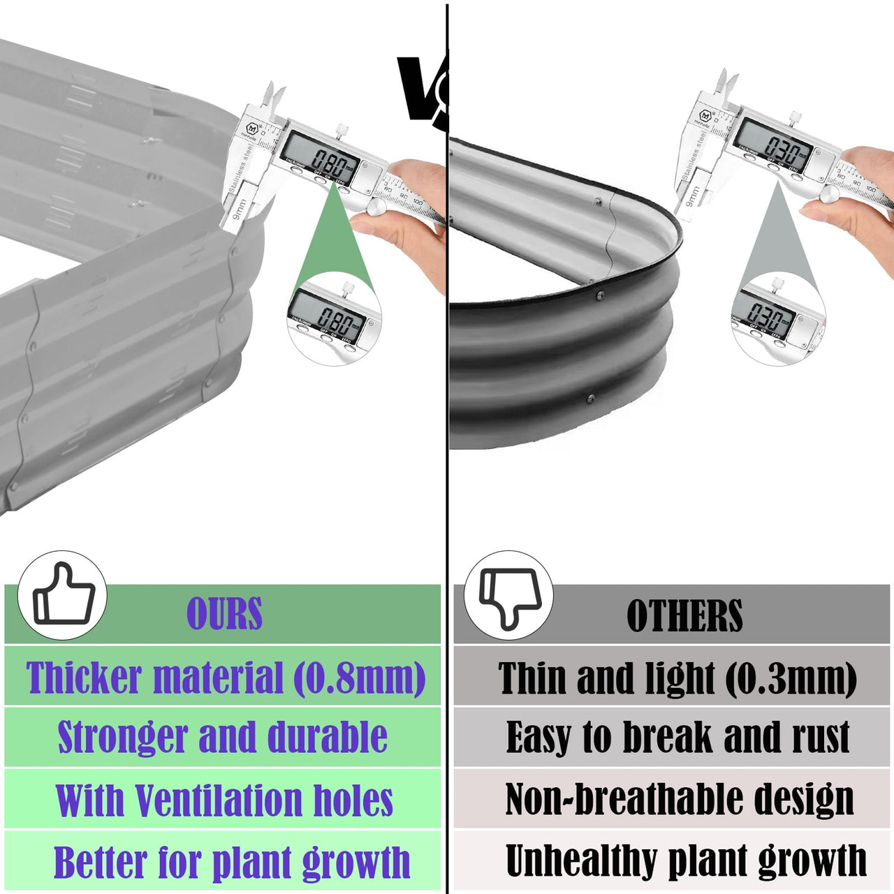 Galvanized Raised Garden Bed Kit, Large Metal Raised Garden Beds for Vegetables, Galvanized Planter Raised Garden Boxes Outdoor (Silver)