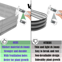 Galvanized Raised Garden Bed Kit, Large Metal Raised Garden Beds for Vegetables, Galvanized Planter Raised Garden Boxes Outdoor (Silver)