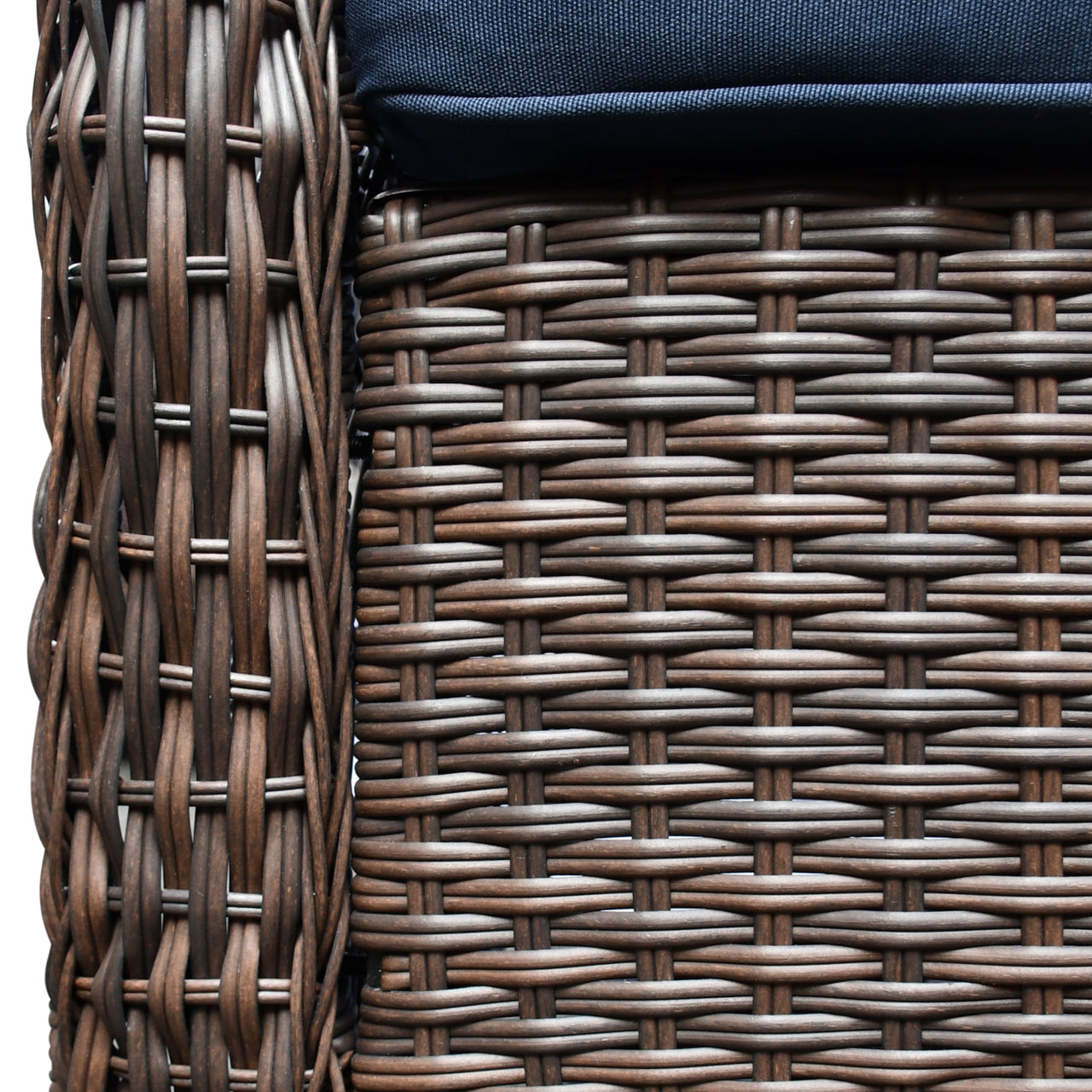 ATR ART TO REAL 3PCS Outdoor Wicker Swivel Rocker, Patio Rattan Furniture Rocker Set, Navy Blue