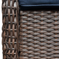 ATR ART TO REAL 3PCS Outdoor Wicker Swivel Rocker, Patio Rattan Furniture Rocker Set, Navy Blue