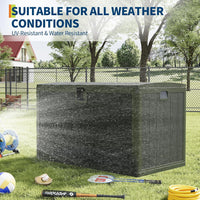 Ataucjin 130 Gallon Outdoor Storage Box,  Lockable Storage Bin, Lockable Resin Deck Box Indoor and Outdoor Use, Waterproof Patio Deck Storage Box For Package Delivery, Furniture Cushions