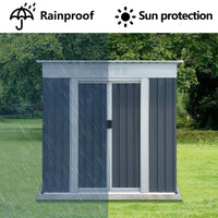 6ftx4ft Outdoor Storage Shed with Sliding Door, Anti-Corrosion Metal Garden Shed With Sloped Roof, Weatherproof Tool Shed For Backyard Patio Lawn