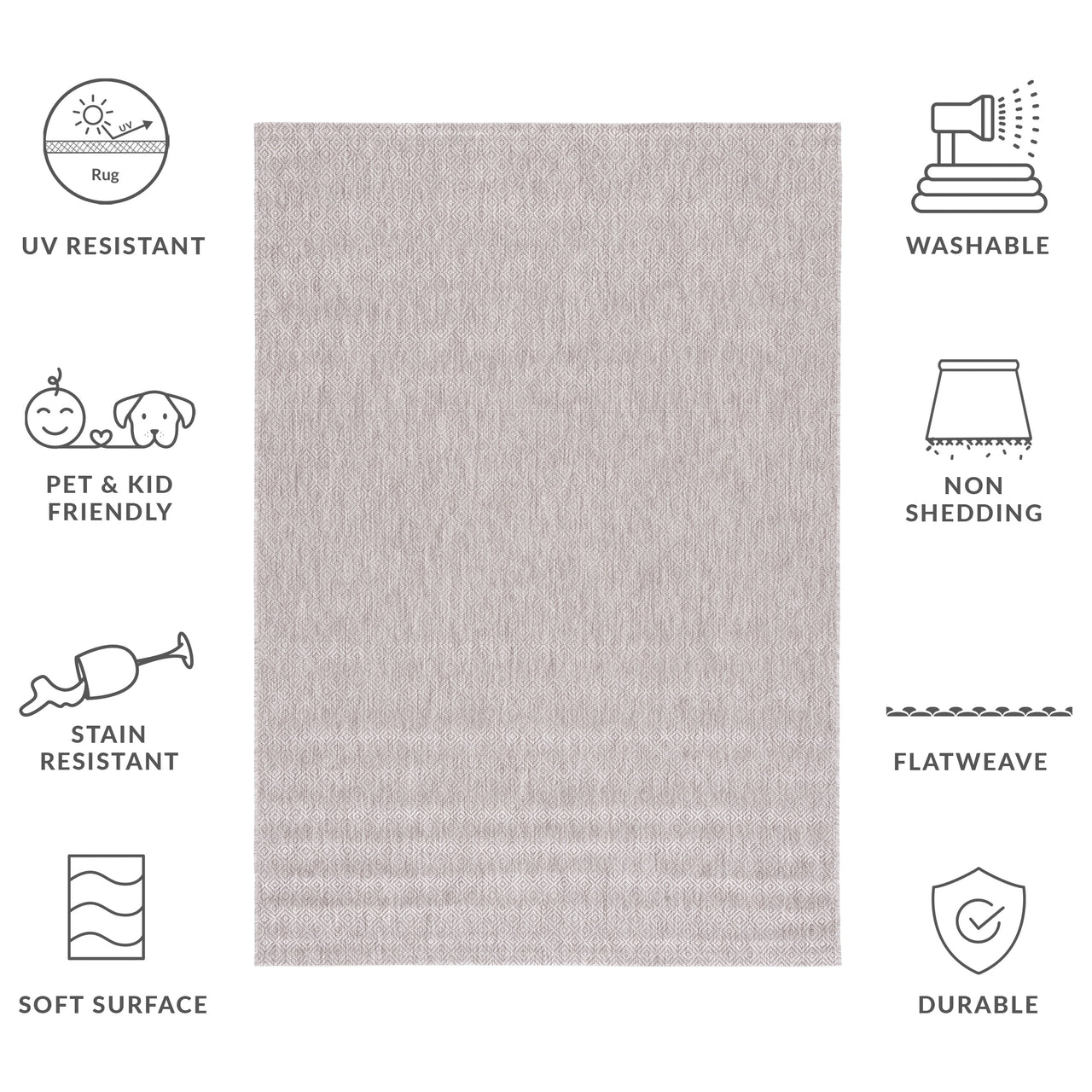 Safavieh Courtyard Mitre Geometric Indoor/Outdoor Area Rug, Beige, 5'3" x 7'7"