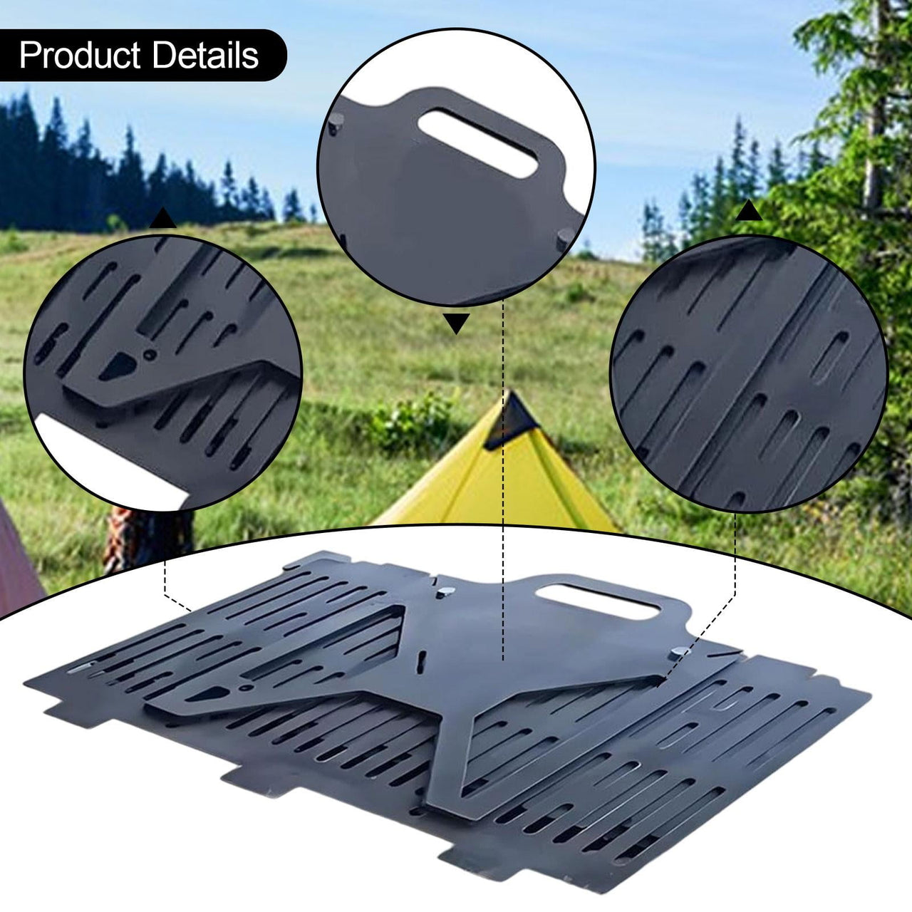 CarpNettore Barbecue Grill Camping Charcoal Grill Lightweight Ventilation Grilling Barbecue Rack for Household Backyard Picnics Farmhouse