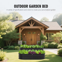 Galvanized Raised Garden Bed Kit, Galvanized Planter Raised Garden Boxes Outdoor, Oval Metal Raised Garden Beds for Vegetables,Black