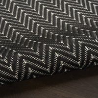 Nourison Horizon Indoor/Outdoor 2' x 6' Black Modern Rug