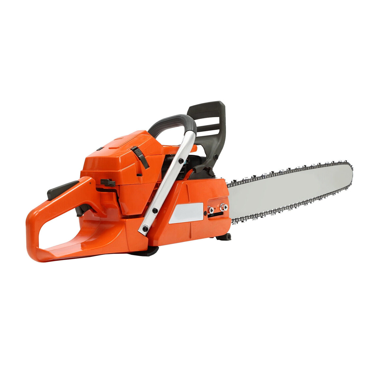 Orange Gas Chainsaw with 24 inch Guide Bar,2-Cycle 65cc Gasoline Power Chain Saws 3.4KW 40.94*10.62*12.99in for Forest Harvesting, Cutting Wood