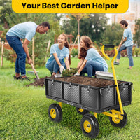 GVDV Heavy Duty Steel Garden Cart with Liner, 660lbs Capacity, 3 Cu ft, 10
