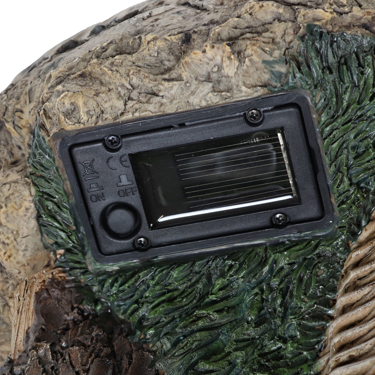 Sunnydaze Bird House 11.5" x 7.5" x 17.25" Polyresin Outdoor Planter with Solar Lighted Birds