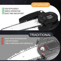 Upgraded Portable Mini Electric Chainsaw with 2 Battery, 20V Cordless Chain Saw, Lightweight 2.3 IBS One-Handed Operation for Orchard Ranch Pruning & Wood Cutting