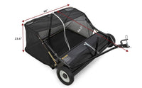 Tow Behind 48 Inch Lawn Sweeper, Large Capacity Heavy Duty Leaf & Grass Collector with Adjustable Sweeping Height, Dumping Rope Design for Picking Up Debris and Grass