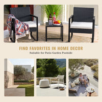 JORVIMAX Patio Conversation Set Outdoor Furniture Set Porch Bistro Set Rocking Chairs With Coffee Table Beige