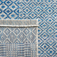 SAFAVIEH Courtyard Evander Geometric Indoor/Outdoor Area Rug, Gray/Blue, 5'3