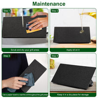 2Pcs Burger Press Heavy-Duty Cast Iron Smashed Meat Steak Weight Grill Griddle Press (7