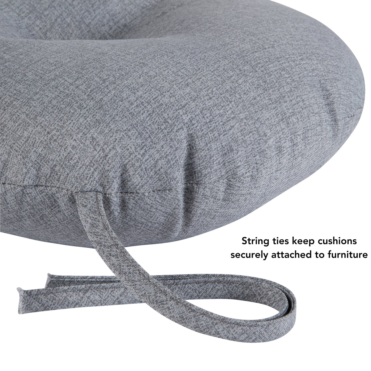 Greendale Home Fashions Heather Gray 15 in. Round Outdoor Reversible Bistro Seat Cushion (Set of 2)