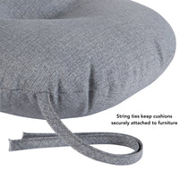 Greendale Home Fashions Heather Gray 15 in. Round Outdoor Reversible Bistro Seat Cushion (Set of 2)