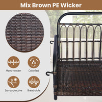 Topbuy Metal Hanging Porch Swing with Cushions
