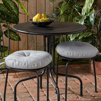 Greendale Home Fashions Heather Gray 15 in. Round Outdoor Reversible Bistro Seat Cushion (Set of 2)