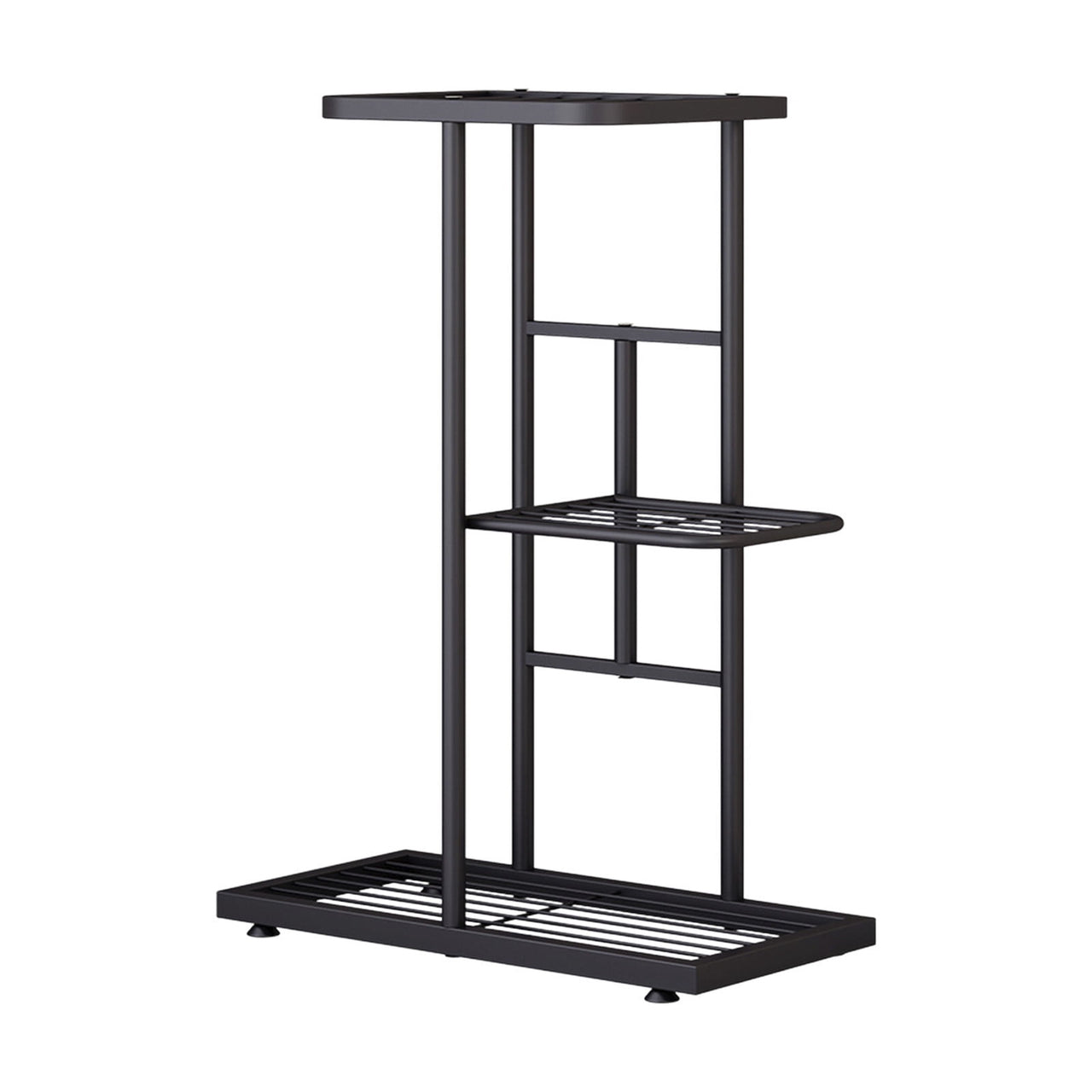 HengDidi 3-Tier Iron Plant Stand with Trays - Decorative Indoor/Outdoor Flower Display Rack for Succulents, Herbs & Home Decor, Sturdy Multi-Layer Space-Saving Design