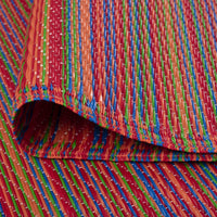 5x7 Waterproof, Reversible Plastic Straw Outdoor Rugs for Patios | Also for Camping, RV, Deck, Porch, Balcony, Camp, Patio | Red, Stripe | Size: 5' x 6'11''