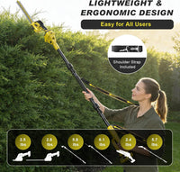 Gisam 6-in-1 Mini Chainsaw & Hedge Trimmer, 8-Inch Electric Chainsaw, 2×4.0Ah Batteries, Brushless Motor 2500W, 0-180° Adjustable,  4.5m Hedge Cutting