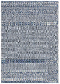 SAFAVIEH Courtyard Evander Geometric Indoor/Outdoor Area Rug, Gray/Blue, 5'3