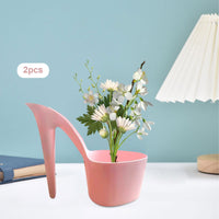 Gazechimp 2Pcs Flower Pot Bookshelf Decor Desktop Ornament Table Ornaments Lady Shoe Shape