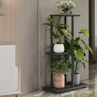 HengDidi 3-Tier Iron Plant Stand with Trays - Decorative Indoor/Outdoor Flower Display Rack for Succulents, Herbs & Home Decor, Sturdy Multi-Layer Space-Saving Design