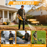 Cordless Leaf Blower, 6-Speed 158CFM 111MPH Powerful Electric Blower with 2 x 2.0Ah Batteries for Lawn, Patio & Dust Cleaning, Yellow