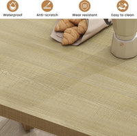 HAUXITIO 63 Inch Dining Table for 6 People, All-Weather Rectangular Table with Solid Wood Legs for Indoor & Outdoor Use,Natural