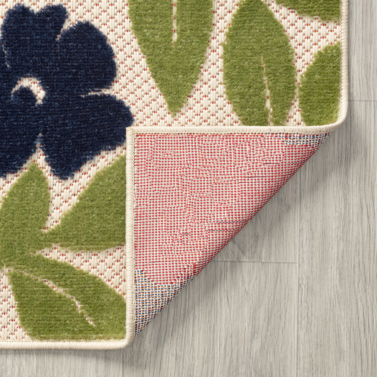 Oasis Modern Floral Multicolor Polypropylene Indoor Outdoor Area Rug, 5'x7' Rectangle