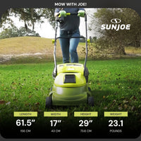Open Box Sun Joe MJ401C-XR Cordless Lawn Mower, 28V, 14 Inch, 10.6 Gal Catcher