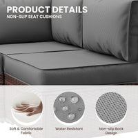 UDPATIO Outdoor Replacement Cushions for Patio Furniture, Waterproof Patio Cushions for 6-Seat Sectional Patio Conversation Sets, 14-Piece Outdoor Cushion Slipcovers Patio Sofa Cushions (Dark Blue)