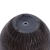 LuxenHome Brown with Black V-Pattern Polyresin 12-Inch Round Planter