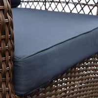 ATR ART TO REAL 3PCS Outdoor Wicker Swivel Rocker, Patio Rattan Furniture Rocker Set, Navy Blue
