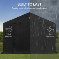Best Choice Products 10x8ft Outdoor Fabric Storage Shed, Steel Frame, Dual Roll-Up Zipper Doors, Window - Black