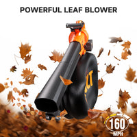 AIVOLT Cordless Leaf Vacuum Mulcher Combo, 40V Battery Powered Leaf Blower Vacuum with 600 CFM 160 MPH Air Speed, 40L Bag, 2 * 4.0Ah Batteries for Lawn Care