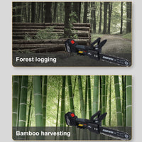 Cutting 12inch Electric Chainsaw 2000W Brushless Chainsaw Handheld Logging Saw With Safety Lock 21V 6000mah Rechargeable Battery For Wood Cutting Trimming Courtyard Garden Building