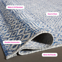 SAFAVIEH Courtyard Evander Geometric Indoor/Outdoor Area Rug, Gray/Blue, 5'3