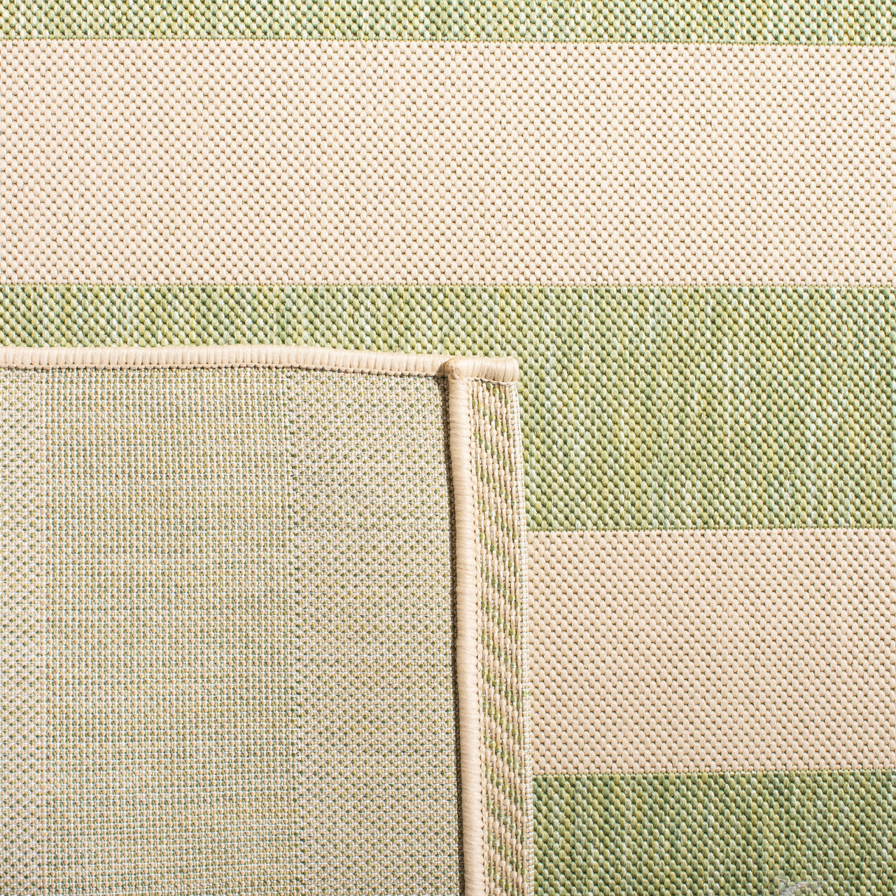 Safavieh Courtyard Ermintrude Striped Indoor/Outdoor Area Rug, Beige/Sage Green, 5'3" x 7'7"