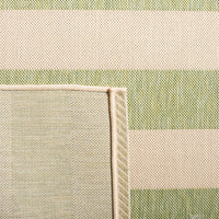 Safavieh Courtyard Ermintrude Striped Indoor/Outdoor Area Rug, Beige/Sage Green, 5'3