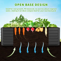 Outdoor Metal Raised Garden Bed,8x4x2ft Planter Box for Vegetables,Flowers,Herbs w/478 Gallon Capacity,Black