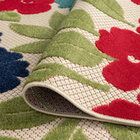 Oasis Modern Floral Multicolor Polypropylene Indoor Outdoor Area Rug, 5'x7' Rectangle