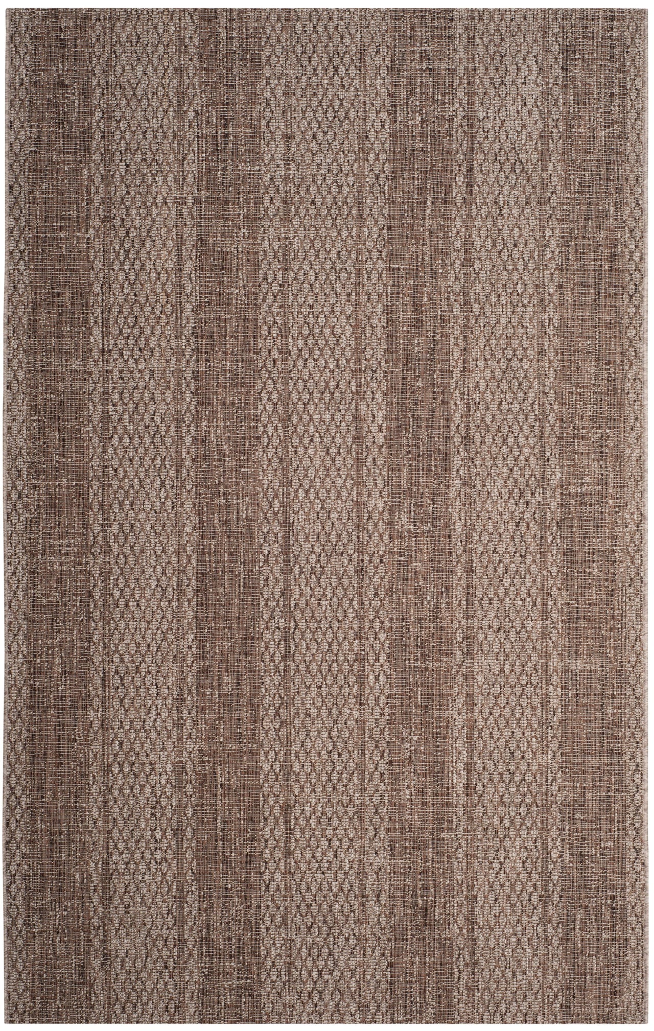 SAFAVIEH Courtyard Robert Striped Indoor/Outdoor Area Rug, 5'3" x 7'7", Light Beige/Light Brown