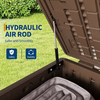 Ataucjin 120 Gallon Outdoor Storage Box, Outside Storage Box Container Lockable Resin Deck Box, Waterproof Patio Deck Storage Box For Package Delivery, Furniture Cushions