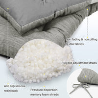 Baibu Tufted Bench Cushion Loveseat Cushion with Tires Suitable for Garden Patio Bench Indoor Furniture with Anti-slip Bottom, Light Grey, 36