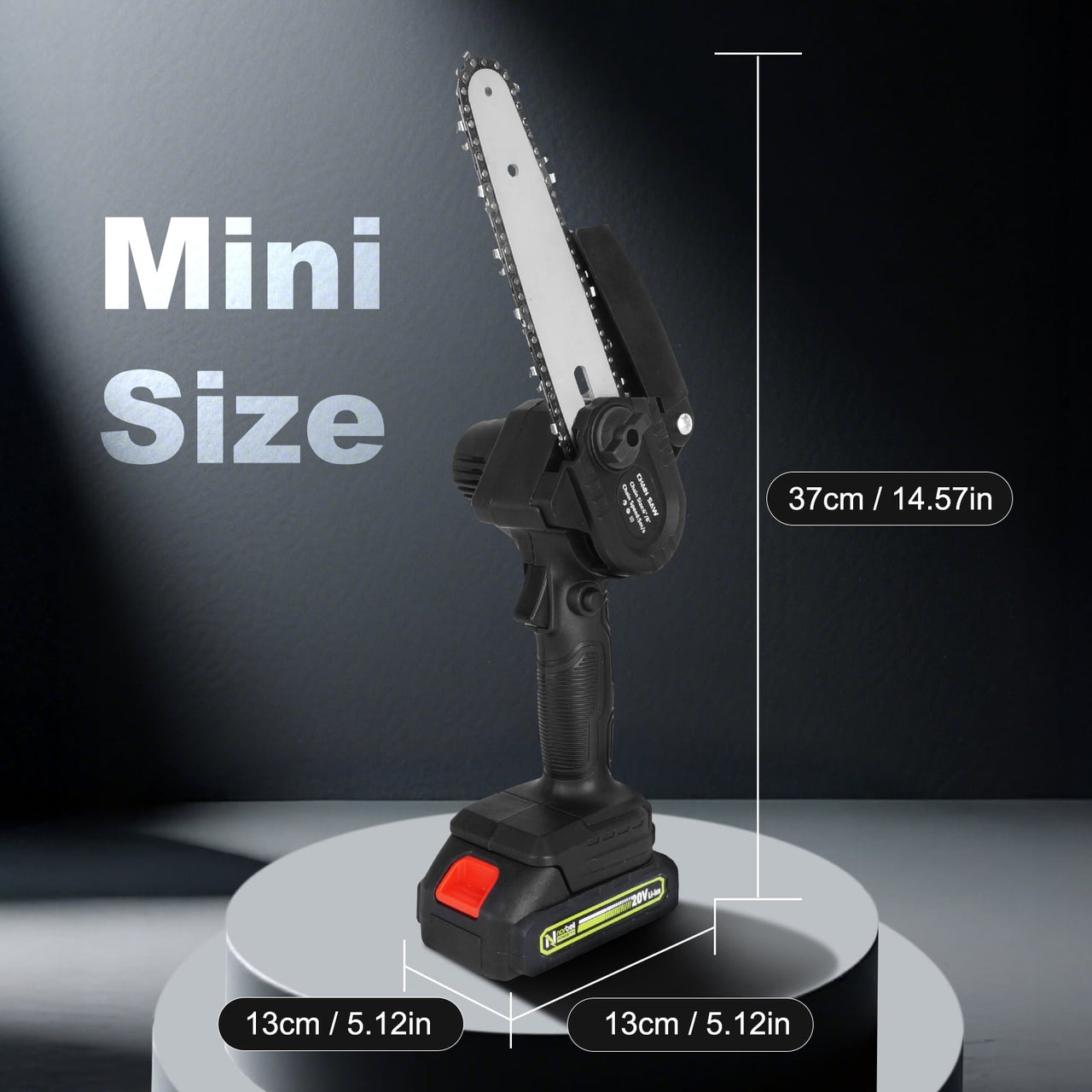 Upgraded Portable Mini Electric Chainsaw with 2 Battery, 20V Cordless Chain Saw, Lightweight 2.3 IBS One-Handed Operation for Orchard Ranch Pruning & Wood Cutting
