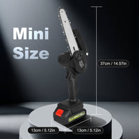 Upgraded Portable Mini Electric Chainsaw with 2 Battery, 20V Cordless Chain Saw, Lightweight 2.3 IBS One-Handed Operation for Orchard Ranch Pruning & Wood Cutting