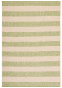 Safavieh Courtyard Ermintrude Striped Indoor/Outdoor Area Rug, Beige/Sage Green, 5'3