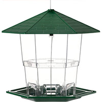 PHANCIR Bird Feeder for Outdoor Hanging, Expandable 7.8'' Tall Latch Feature, Heavy Duty Bird Feeders for Outside, Garden Yard Decoration for House, Green